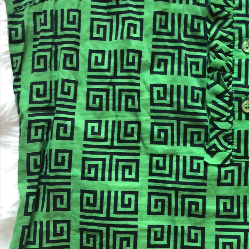 Tory Burch Ruffle Geometric Pattern Sleeveless Top - image 5